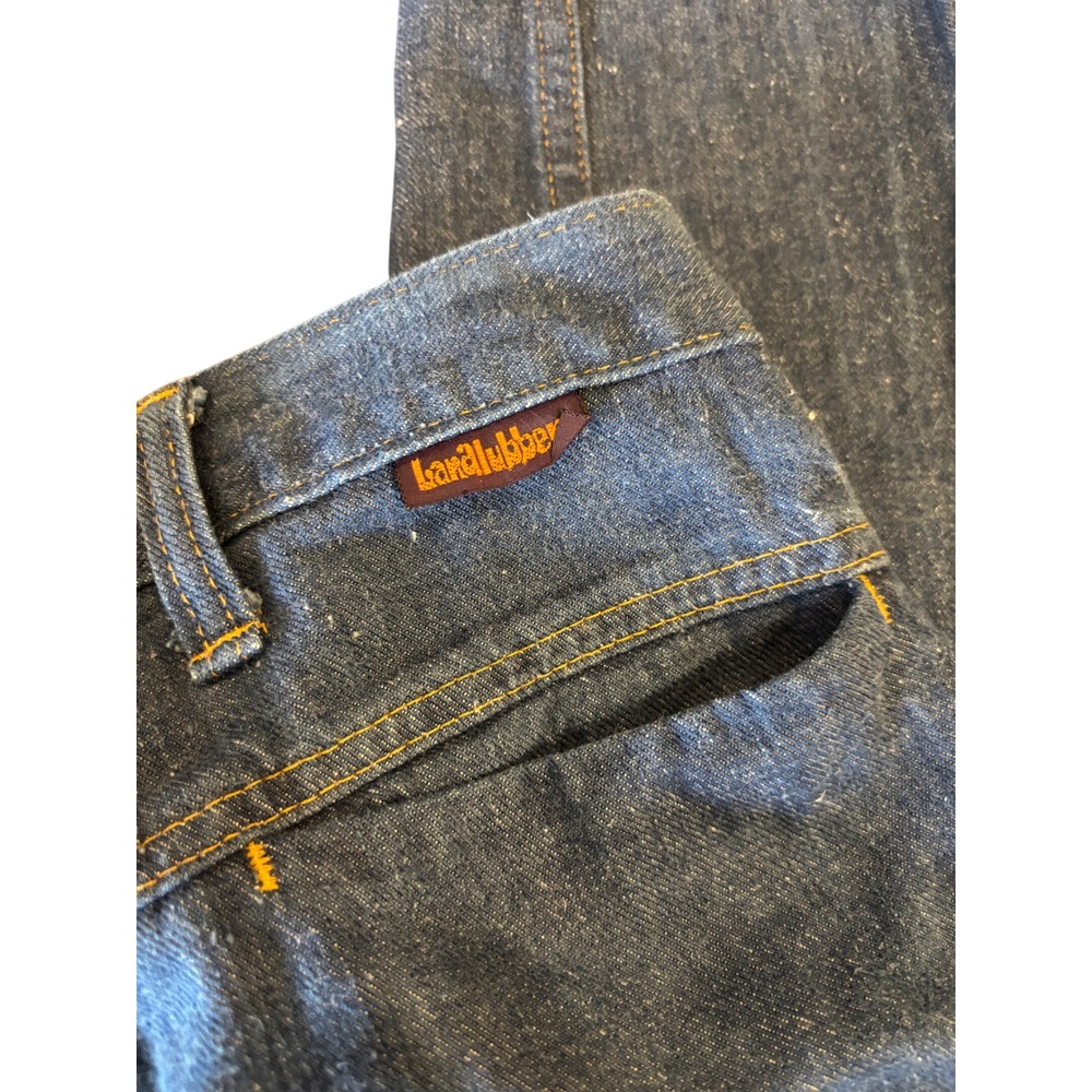 Landlubber Denim Flare Jeans Women's Vintage Blue Wash Stretchy Bootcut - Picture 3 of 8